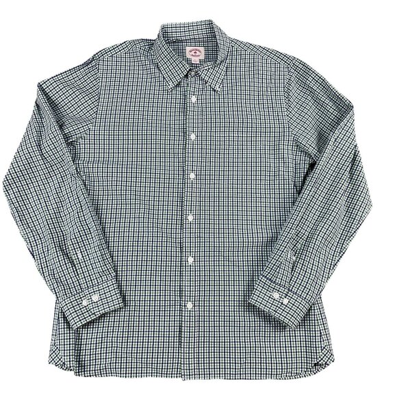 Brooks Brothers Red Fleece 100% Cotton Green & Blue Button Down Shirt Sz Large - Picture 1 of 5